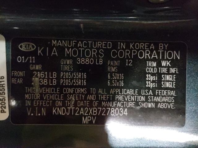 Photo 9 VIN: KNDJT2A2XB7278034 - KIA SOUL SW 