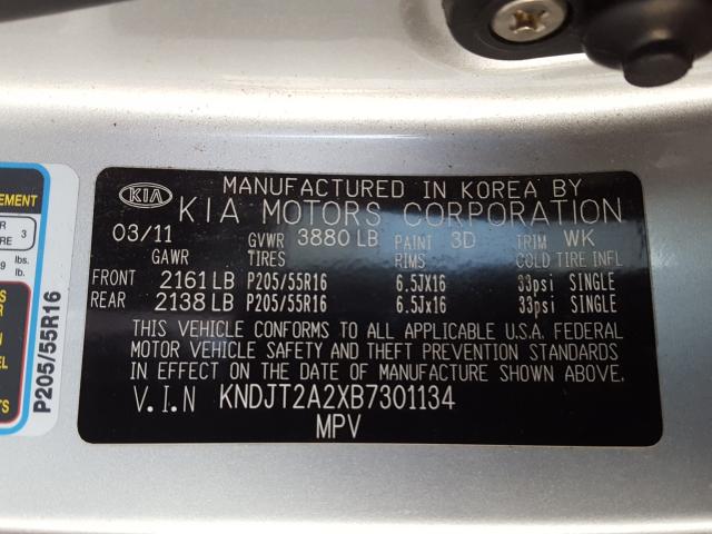 Photo 9 VIN: KNDJT2A2XB7301134 - KIA SOUL + 