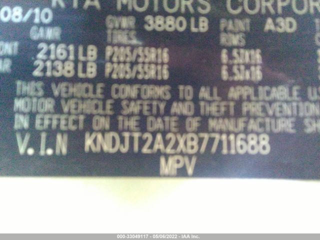 Photo 8 VIN: KNDJT2A2XB7711688 - KIA SOUL 