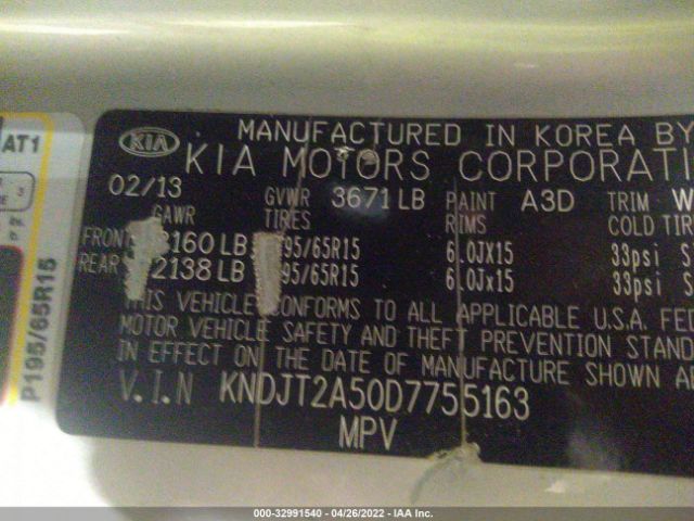 Photo 8 VIN: KNDJT2A50D7755163 - KIA SOUL 