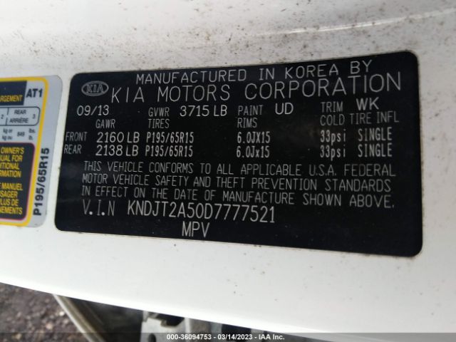 Photo 8 VIN: KNDJT2A50D7777521 - KIA SOUL 