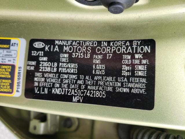 Photo 11 VIN: KNDJT2A51C7421805 - KIA SOUL 