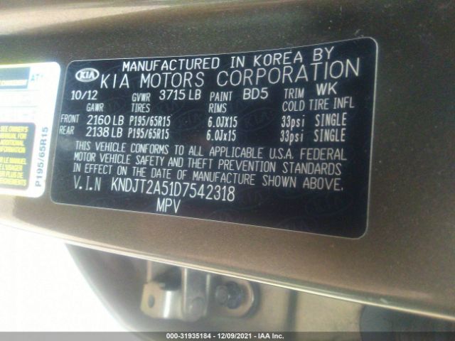 Photo 8 VIN: KNDJT2A51D7542318 - KIA SOUL 