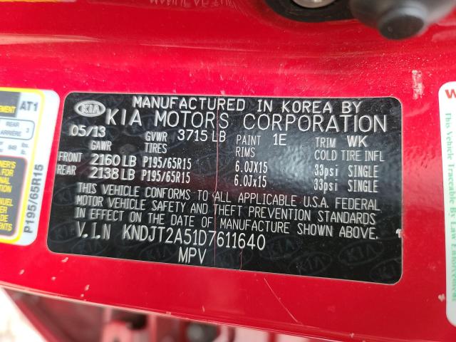 Photo 9 VIN: KNDJT2A51D7611640 - KIA SOUL 