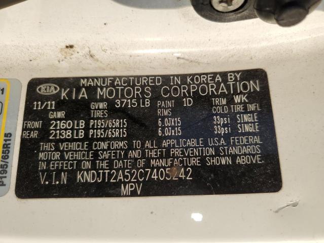 Photo 12 VIN: KNDJT2A52C7405242 - KIA SOUL 