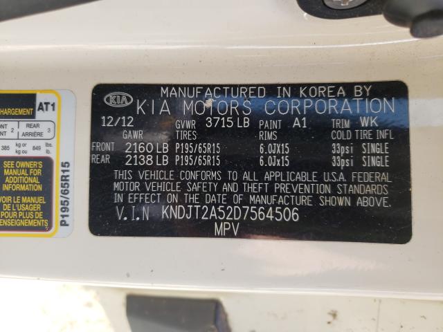 Photo 9 VIN: KNDJT2A52D7564506 - KIA SOUL 