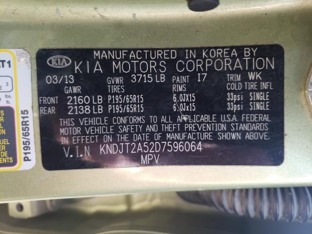 Photo 9 VIN: KNDJT2A52D7596064 - KIA SOUL 