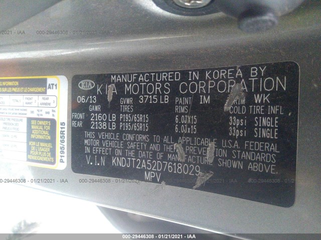 Photo 8 VIN: KNDJT2A52D7618029 - KIA SOUL 