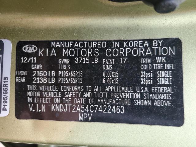 Photo 12 VIN: KNDJT2A54C7422463 - KIA SOUL 