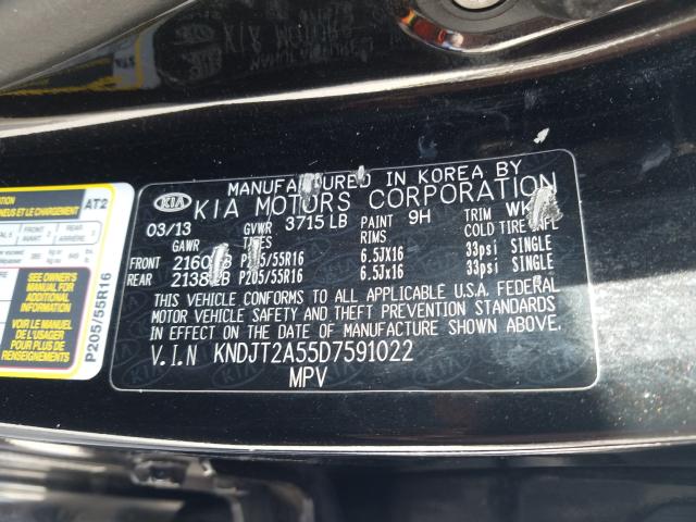 Photo 9 VIN: KNDJT2A55D7591022 - KIA SOUL 