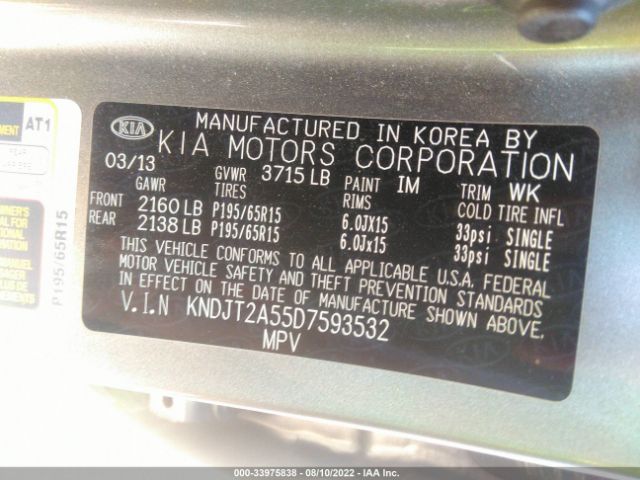 Photo 8 VIN: KNDJT2A55D7593532 - KIA SOUL 