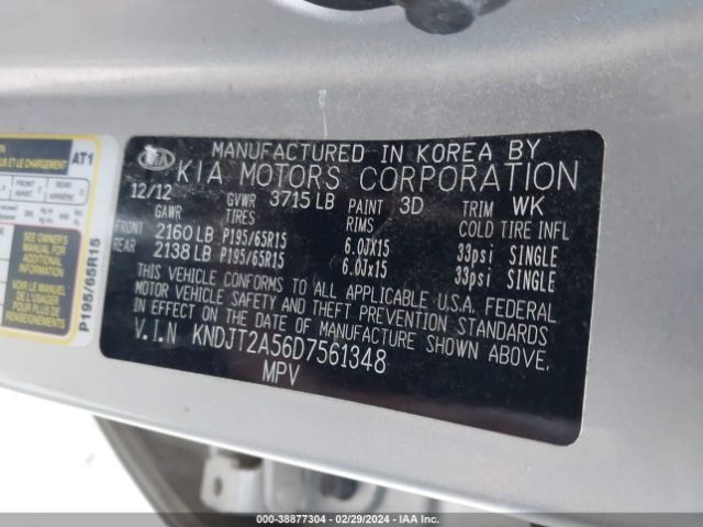 Photo 8 VIN: KNDJT2A56D7561348 - KIA SOUL 