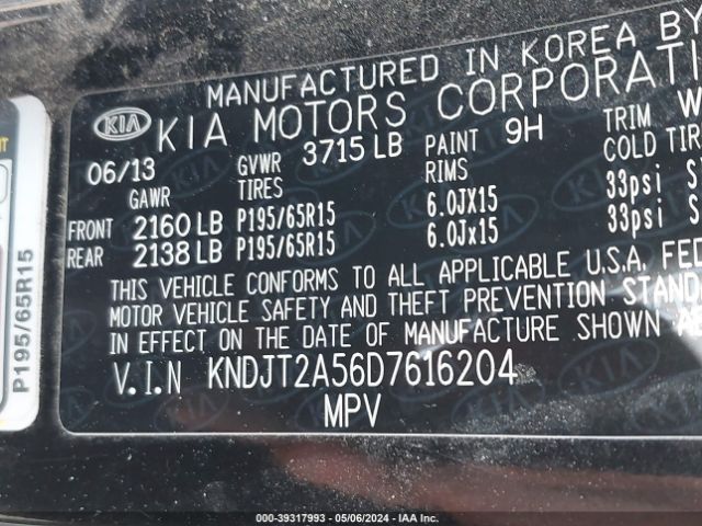 Photo 8 VIN: KNDJT2A56D7616204 - KIA SOUL 