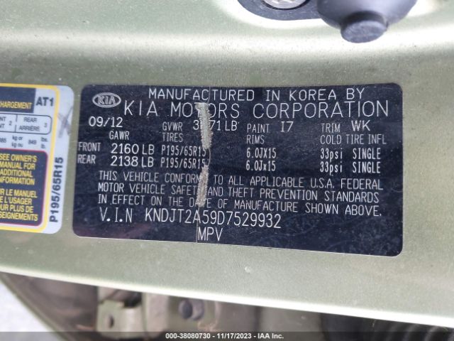 Photo 8 VIN: KNDJT2A59D7529932 - KIA SOUL 