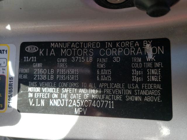 Photo 9 VIN: KNDJT2A5XC7407711 - KIA SOUL 