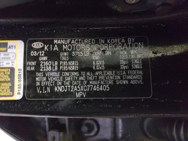 Photo 9 VIN: KNDJT2A5XC7746405 - KIA SOUL 