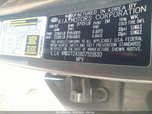 Photo 8 VIN: KNDJT2A5XD7511830 - KIA SOUL 