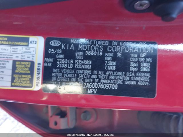 Photo 8 VIN: KNDJT2A60D7609709 - KIA SOUL 