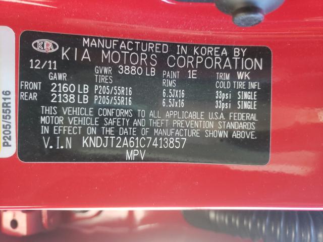 Photo 9 VIN: KNDJT2A61C7413857 - KIA SOUL 