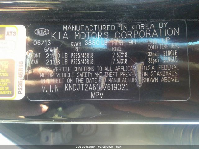 Photo 8 VIN: KNDJT2A61D7619021 - KIA SOUL 