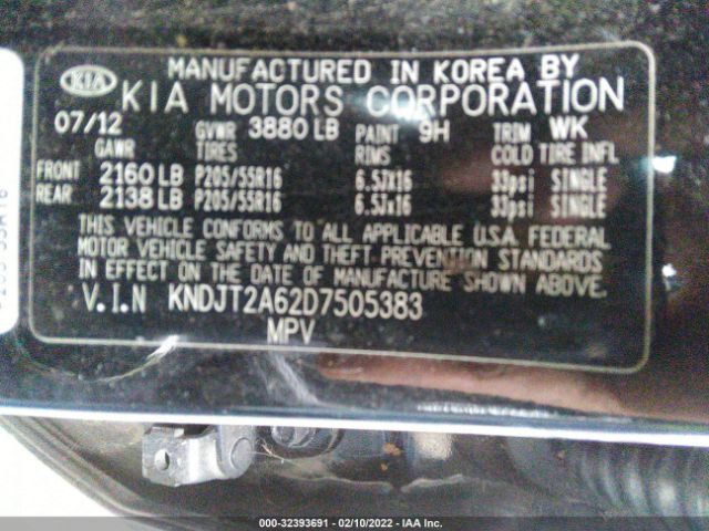 Photo 8 VIN: KNDJT2A62D7505383 - KIA SOUL 