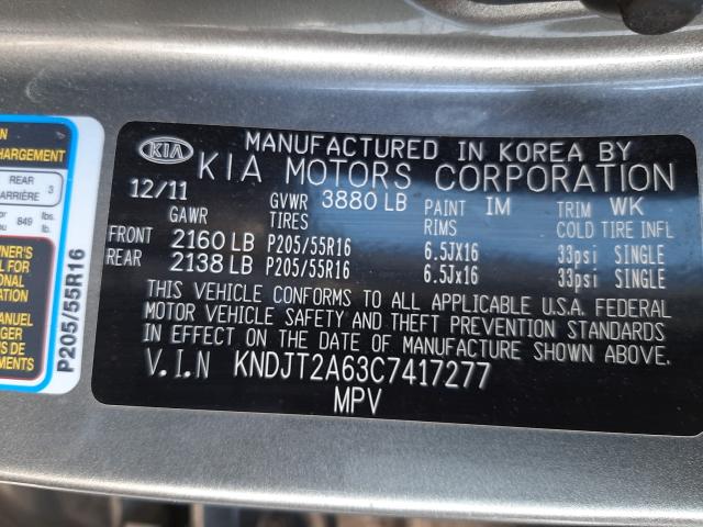 Photo 9 VIN: KNDJT2A63C7417277 - KIA SOUL + 