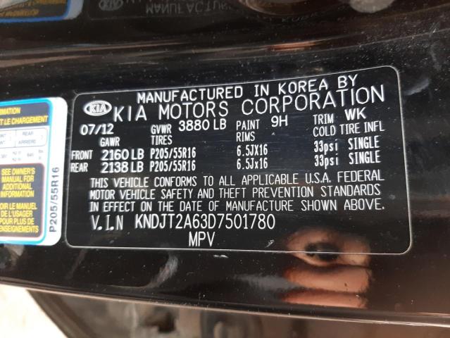 Photo 12 VIN: KNDJT2A63D7501780 - KIA SOUL + 