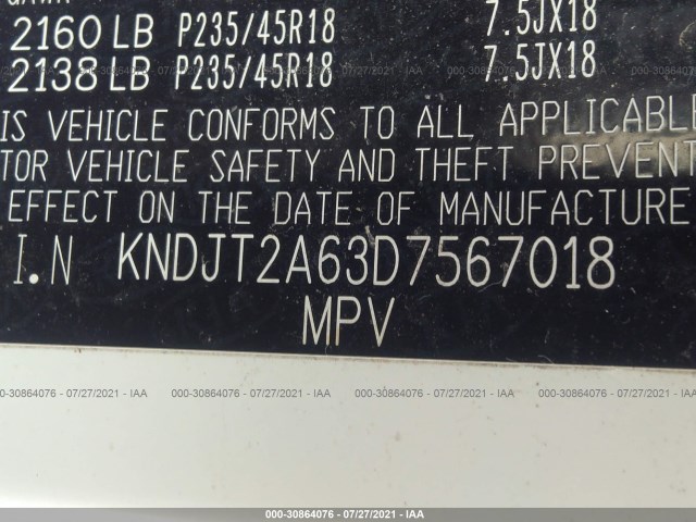 Photo 8 VIN: KNDJT2A63D7567018 - KIA SOUL 