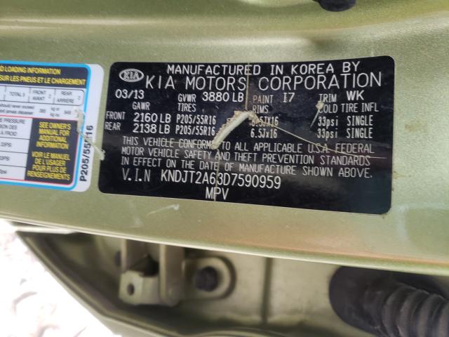 Photo 9 VIN: KNDJT2A63D7590959 - KIA SOUL 