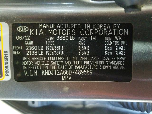 Photo 9 VIN: KNDJT2A66D7489589 - KIA SOUL + 