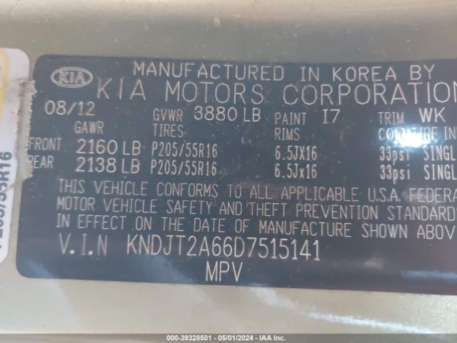 Photo 8 VIN: KNDJT2A66D7515141 - KIA SOUL 