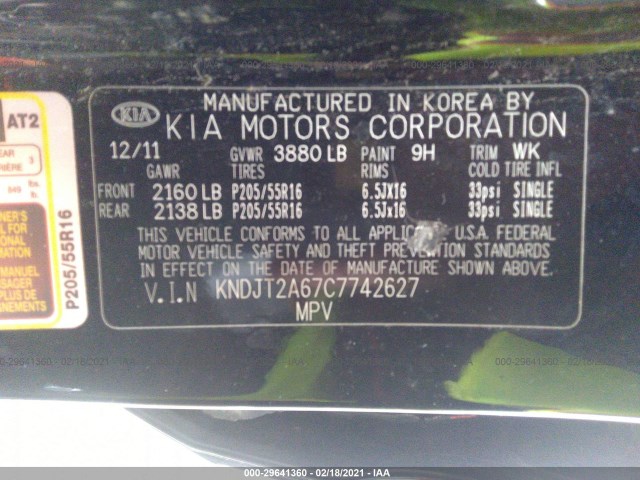 Photo 8 VIN: KNDJT2A67C7742627 - KIA SOUL 