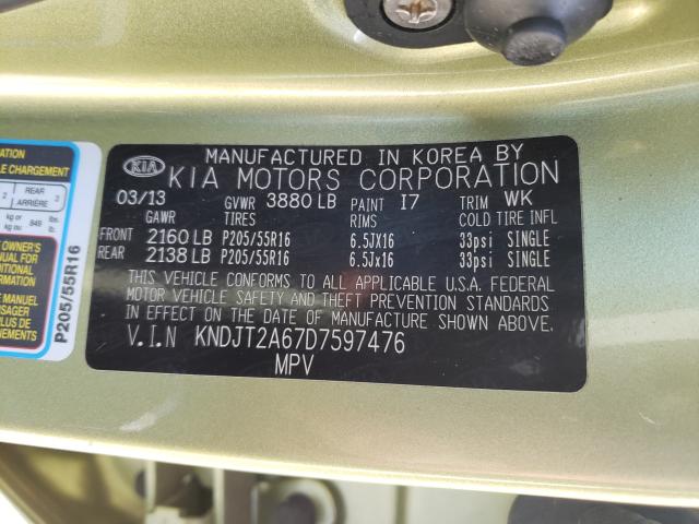 Photo 9 VIN: KNDJT2A67D7597476 - KIA SOUL + 