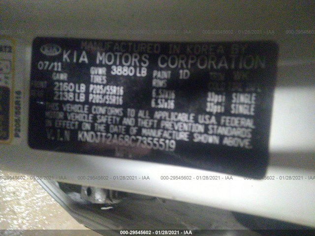 Photo 8 VIN: KNDJT2A68C7355519 - KIA SOUL 