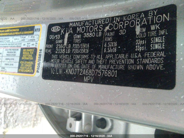 Photo 8 VIN: KNDJT2A68D7576801 - KIA SOUL 