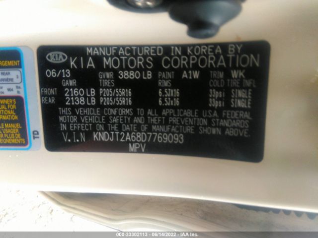 Photo 8 VIN: KNDJT2A68D7769093 - KIA SOUL 