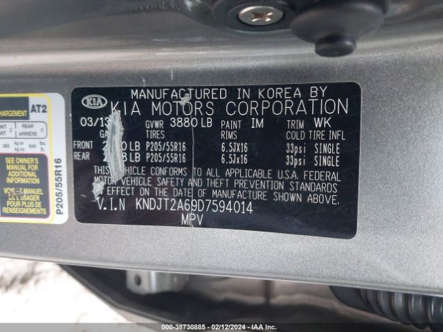 Photo 8 VIN: KNDJT2A69D7594014 - KIA SOUL 