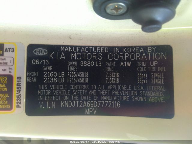 Photo 8 VIN: KNDJT2A69D7772116 - KIA SOUL 