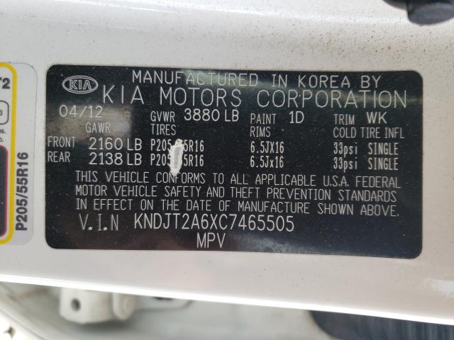 Photo 9 VIN: KNDJT2A6XC7465505 - KIA SOUL + 