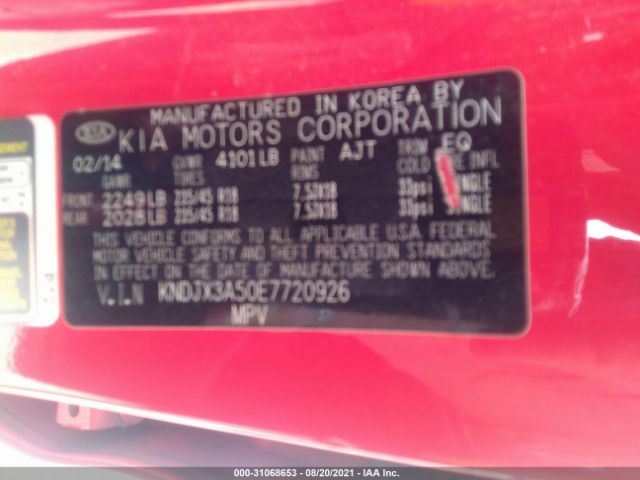 Photo 8 VIN: KNDJX3A50E7720926 - KIA SOUL 