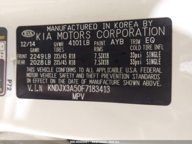 Photo 8 VIN: KNDJX3A50F7183413 - KIA SOUL 