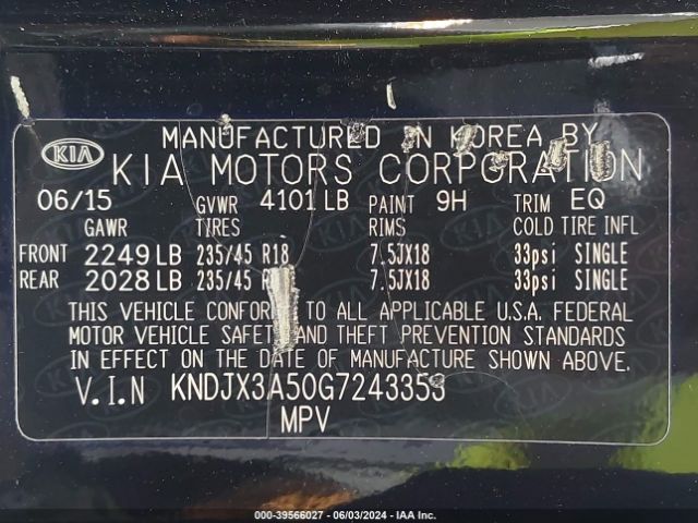 Photo 8 VIN: KNDJX3A50G7243353 - KIA SOUL 