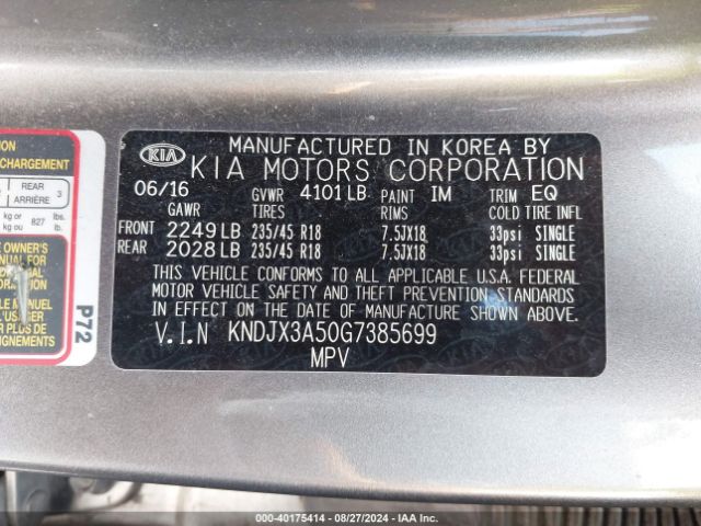 Photo 8 VIN: KNDJX3A50G7385699 - KIA SOUL 