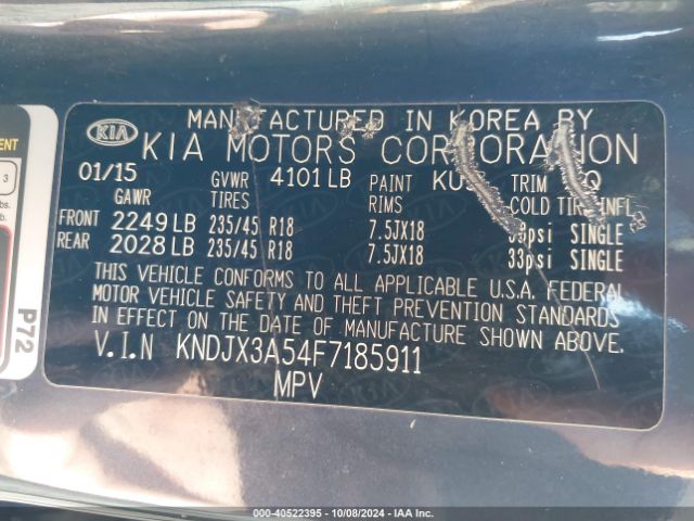 Photo 8 VIN: KNDJX3A54F7185911 - KIA SOUL 