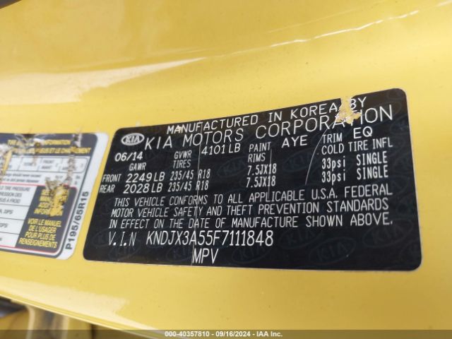 Photo 8 VIN: KNDJX3A55F7111848 - KIA SOUL 