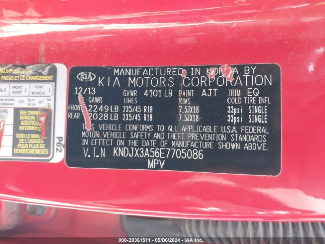 Photo 8 VIN: KNDJX3A56E7705086 - KIA SOUL 