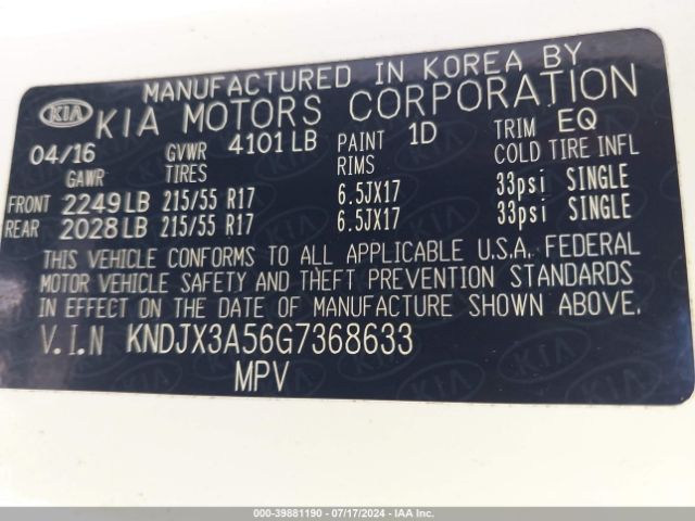 Photo 8 VIN: KNDJX3A56G7368633 - KIA SOUL 