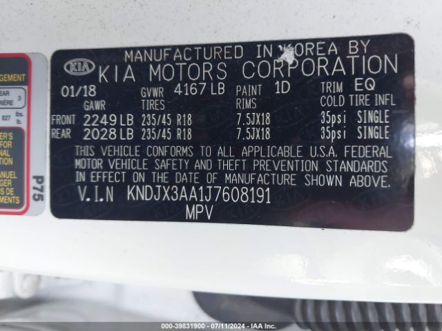 Photo 8 VIN: KNDJX3AA1J7608191 - KIA SOUL 