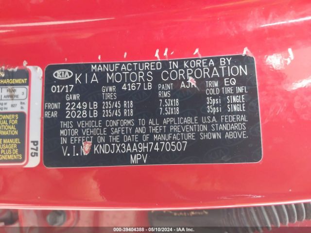 Photo 8 VIN: KNDJX3AA9H7470507 - KIA SOUL 