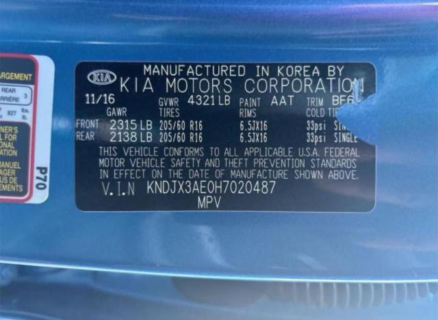 Photo 9 VIN: KNDJX3AE0H7020487 - KIA SOUL EV + 